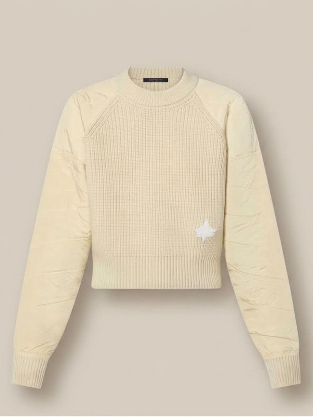 LOUIS VUITTON $2630 NWT MIXED MATERIAL- NYLON SLEEVE KNIT PULLOVER